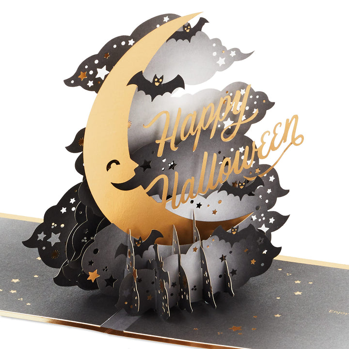 Hallmark Signature Paper Wonder Pop Up Halloween Card (Moon) Pop Up, Halloween Wishes Moon