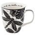 Karma Gifts 16 oz Black and White Boho Mug Dragonfly - Cute Coffee and Tea Mug - Ceramic Coffee Mugs for Women and Men 1 Count (Pack of 1)