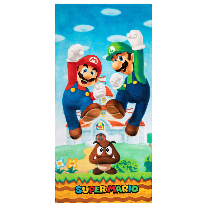 Franco Super Mario "Official Nintendo" Kids Super Soft Cotton Bath/Pool/Beach Towel, 58 in x 28 in