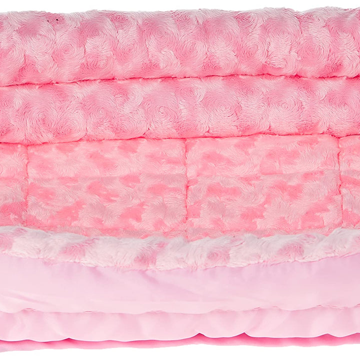 MidWest Homes for Pets Double Bolster Pet Bed | Pink 18-Inch Dog Bed Ideal for Toy Dog Breeds & fits 18-Inch Long Dog Crates