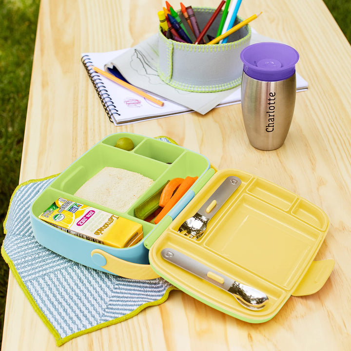 Munchkin® Lunch™ Bento Box for Kids, Includes Utensils, Green Solid