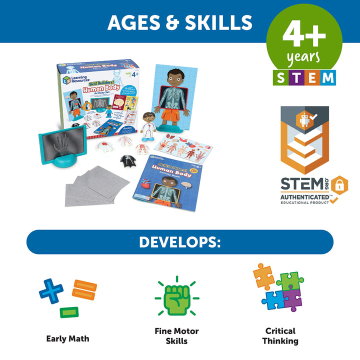 Learning Resources Skill Builders! Human Body Activity Set,1 Preschool Learning Activities, Preschool Science, Preschool Activity Book,Human Body Parts for Kids, Back to School,Ages 4+,7 Pieces