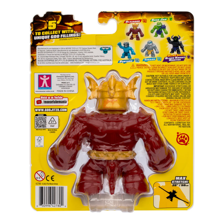 Heroes of Goo Jit Zu Stretch Strikers Hero Pack, Stretchy Action Figure Blazagon, Unique Goo Filling, Stretches Up to 3 Times Their Size, Collect All Squishy, Stretchy, Scrunchy Characters