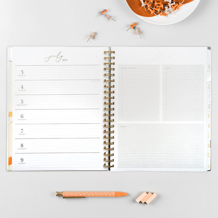 Blue Sky Life Note It 2023-2024 Academic Year Weekly and Monthly Planner Notes, 8.5" x 11", Frosted Cover, Wirebound, Hannah Frosted (142588-A24) 8.5" x 11"