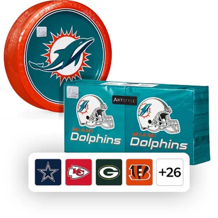 NFL Paper Plates & Napkins Kit, 285 Ct. (Choose Team)