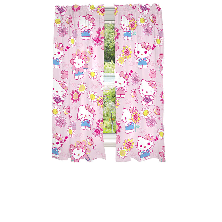 Franco Kids Room Window Curtains Drapes Set, 82 in x 63 in, Hello Kitty