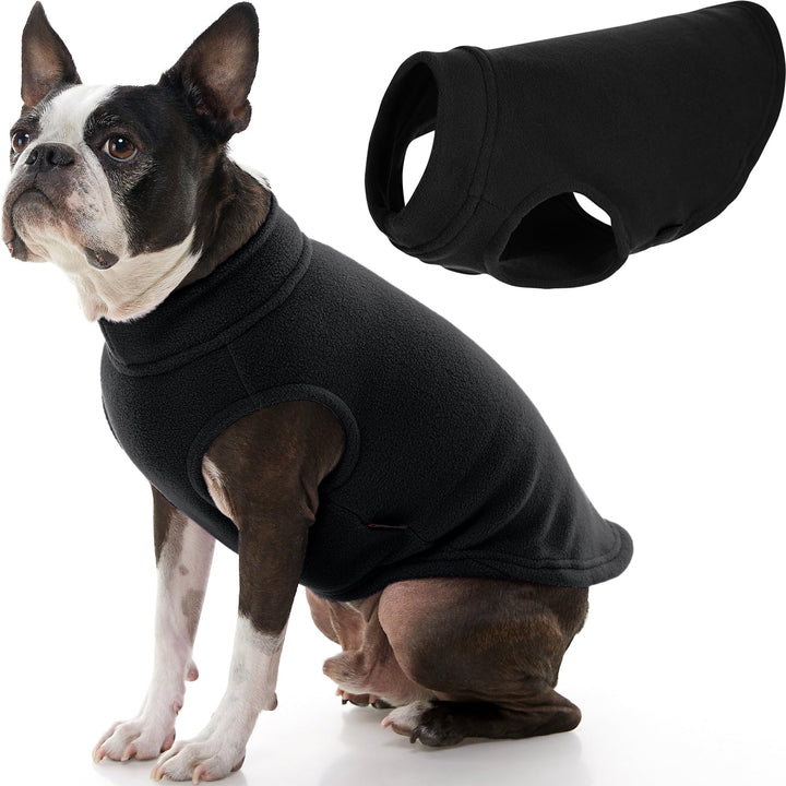 Gooby Stretch Fleece Vest Dog Sweater - Black, Large - Warm Pullover Fleece Dog Jacket - Winter Dog Clothes for Small Dogs Boy or Girl - Dog Sweaters for Small Dogs to Dog Sweaters for Large Dogs Large Length (13.5")