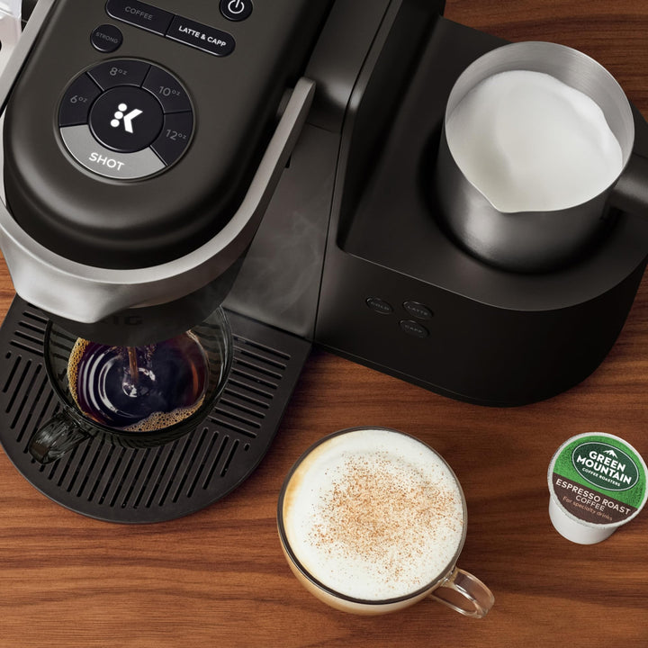 Keurig K-Café SMART Single Serve Coffee Maker with WiFi Compatibility, Latte and Cappuccino Machine with Built-In Frother, 6 Brew Sizes, Compatible with Alexa, Black