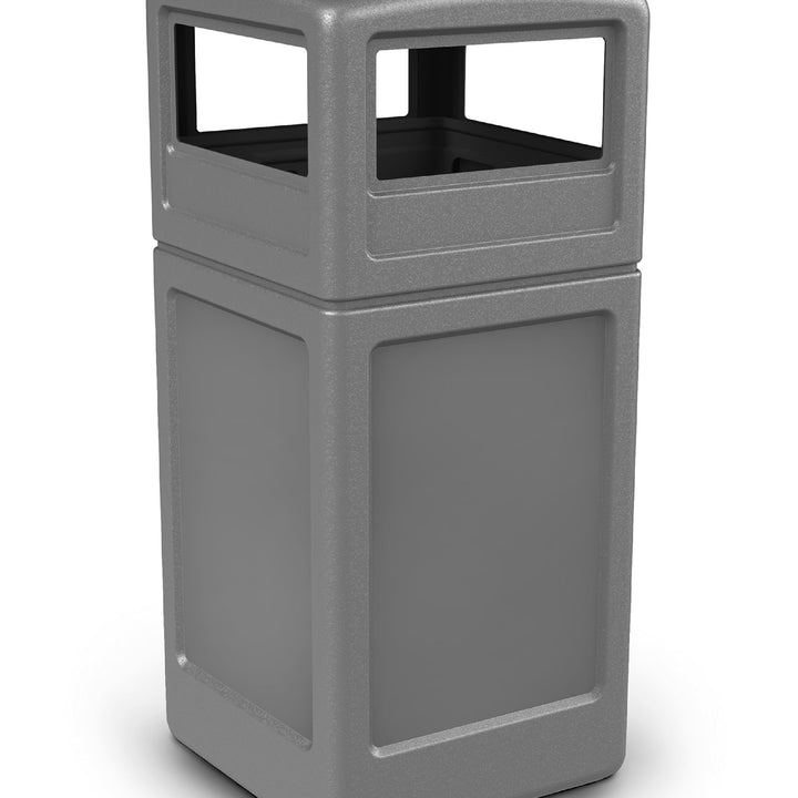 Commercial Zone 42-Gallon Square Trash Can with Dome Lid and Umbra Vento 16.5-Gallon Trash Can Container + Trash Large