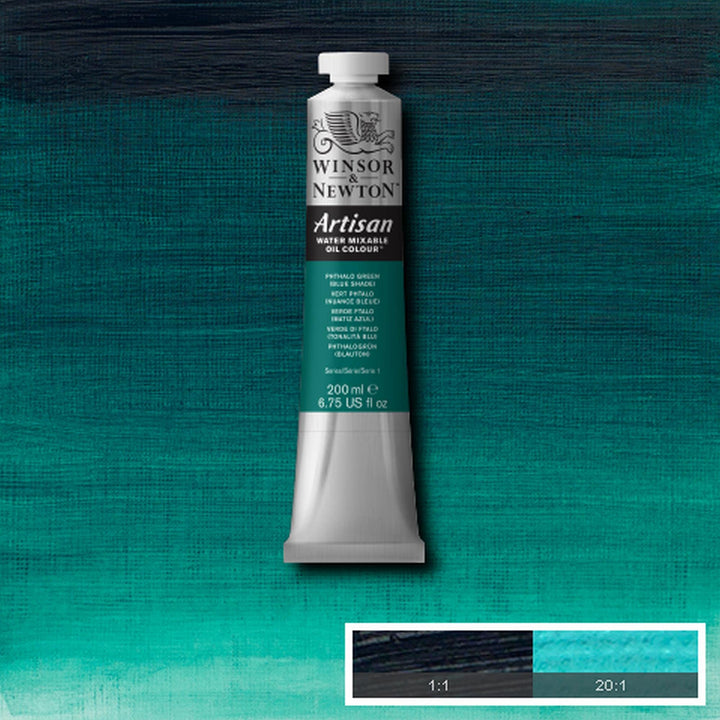 Winsor & Newton Artisan Water Mixable Oil Colour, 6.75-oz (200ml), Phthalo Green (Blue Shade) 200-ml Tube Phthalo Green (Blue Shade)