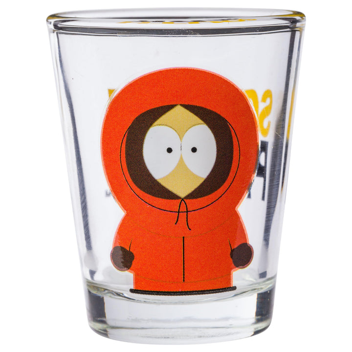 Silver Buffalo South Park Main Characters Poses 4pc Mini Glass Set 4x1, 1.5 ounces