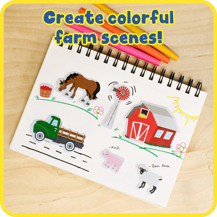 READY 2 LEARN Foam Stickers - Farm - Pack of 180 - Self-Adhesive Stickers for Kids - 3D Puffy Farm Stickers for Laptops, Party Favors and Crafts