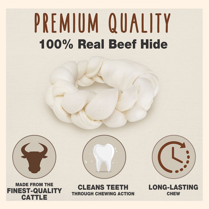 Cadet Premium Grade Beef Hide for Dogs, Rawhide Long Lasting Dog Chews, Chips, Curls & Rolls for Small/Medium/Large Dogs