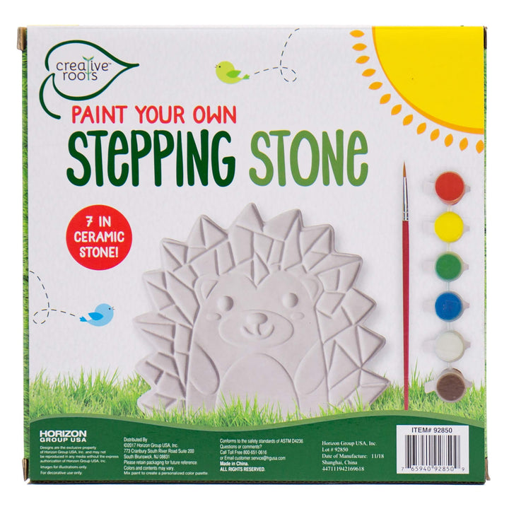 Creative Roots Mosaic Flower Garden Stepping Stone Kit, Includes 7-Inch Ceramic Stone & 6 Vibrant Paints, DIY Stepping Stone Kit for Kids Ages 6+