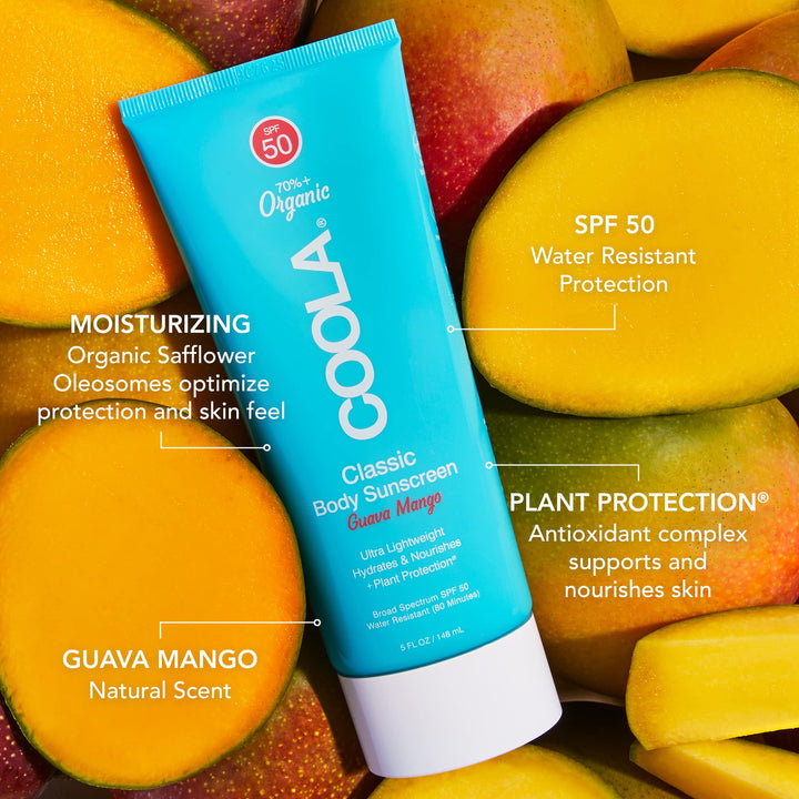 COOLA Organic Sunscreen SPF 50 Sunblock Body Lotion, Dermatologist Tested Skin Care For Daily Protection, Vegan And Gluten Free, Guava Mango 5 Fl Oz (Pack of 1)