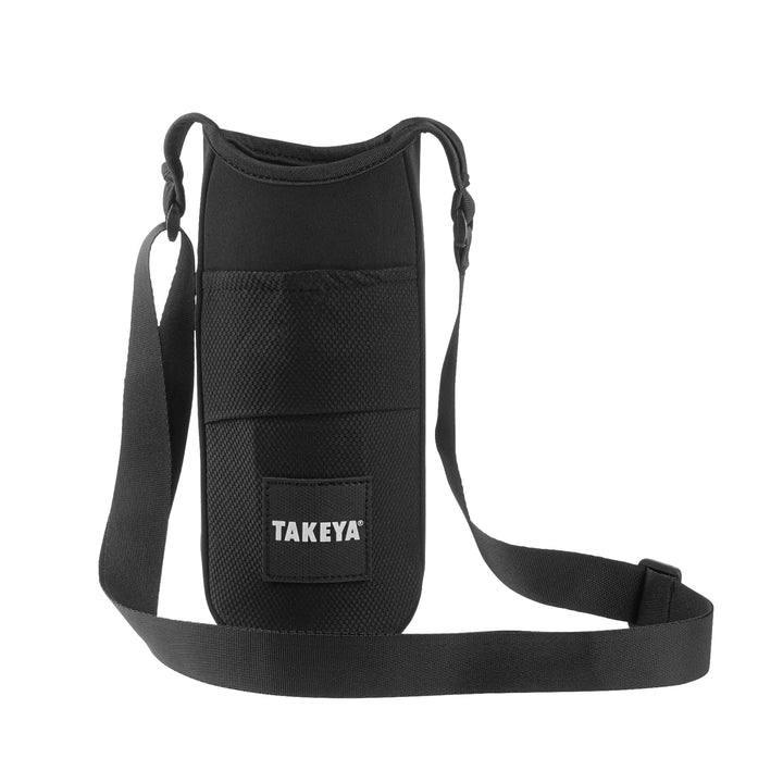 Takeya Hydrotex Easy Grip Bottle Sling, Water Bottle Carrier with Strap and Pockets, Fits 32 and 40 oz Bottles, Great for Pickleball and Tennis Courts 32 / 40 oz