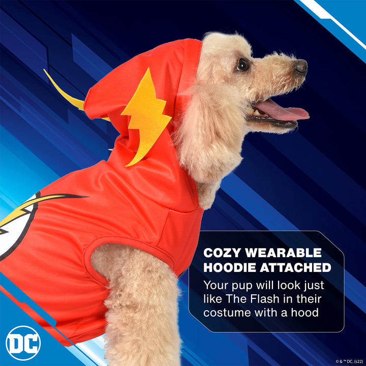 DC Comics Superhero The Flash Halloween Dog Costume – Large - | DC Superhero Halloween Costumes for Dogs, Funny Dog Costumes | Officially Licensed DC Dog Halloween Costume Red