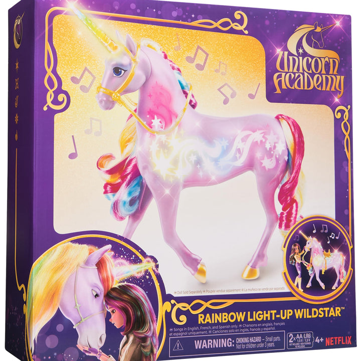 Unicorn Academy, Interactive Rainbow Light-up Wildstar Unicorn Toy with Lights, Sounds & Music, Dolls & Unicorn Toys for Girls Ages 4 and up