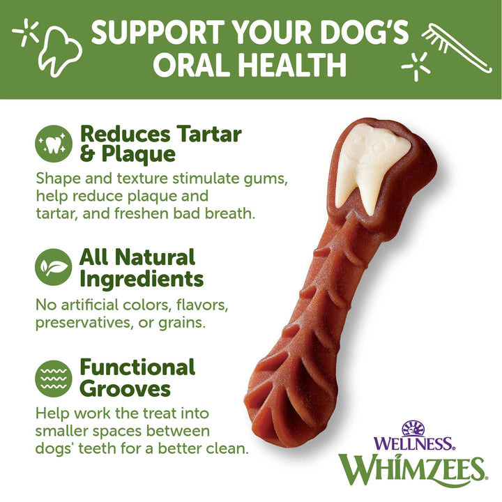 WHIMZEES by Wellness Value Box Natural Dental Chews for Dogs, Long Lasting Treats, Grain-Free, Freshens Breath, Small Breed, 89 count Dental Small 2.9 Pound (Pack of 1)