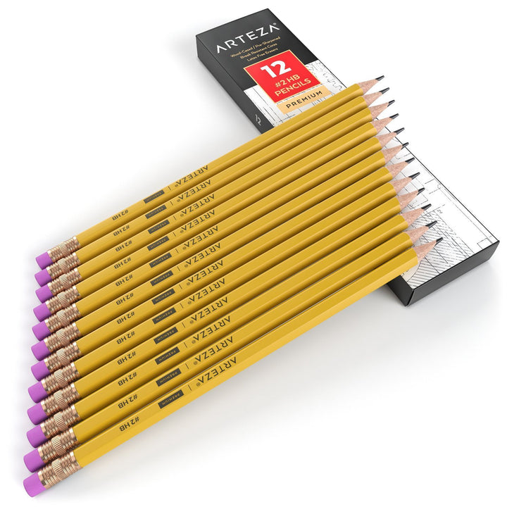 ARTEZA HB Pencils #2, Pack of 48, Wood-Cased Graphite Pencils in Bulk, Pre-Sharpened, with Latex-Free Erasers, Office & Back to School Supplies for Exams and Classrooms 1 Count (Pack of 48)