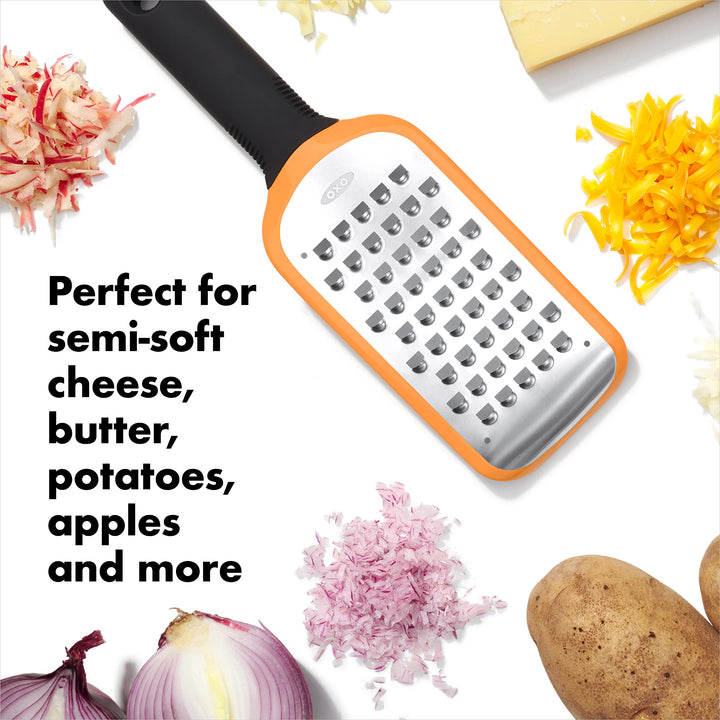 OXO Good Grips Etched Coarse Grater, Orange