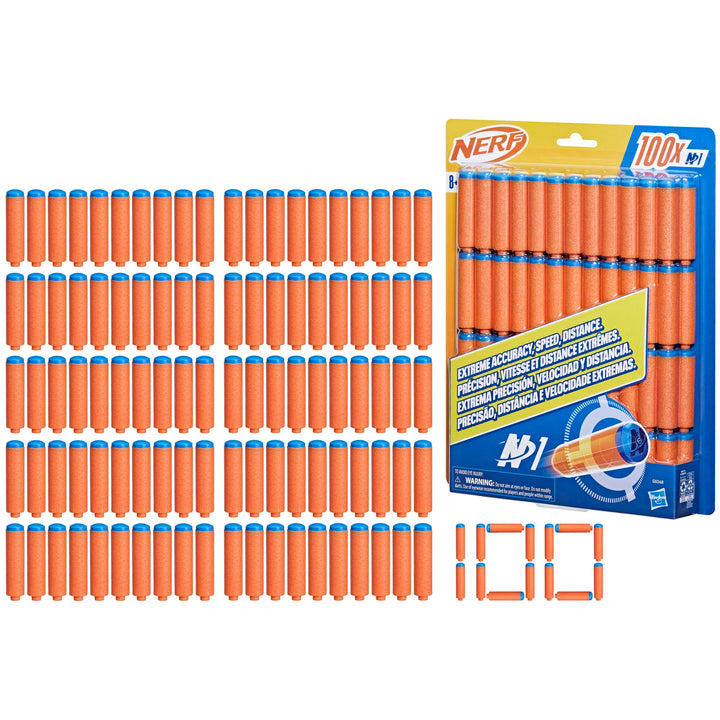 Nerf N Series N1 Darts, Includes 100 Darts, Compatible Only with Nerf N Series Blasters, Outdoor Games, Ages 8+ ( Exclusive)