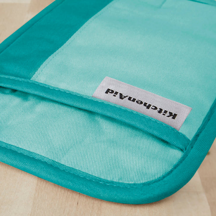 KitchenAid Beacon Two-Tone Non-Slip Pot Holder Set, Aqua Sky, 7"x10", 2 Piece 7"x10"