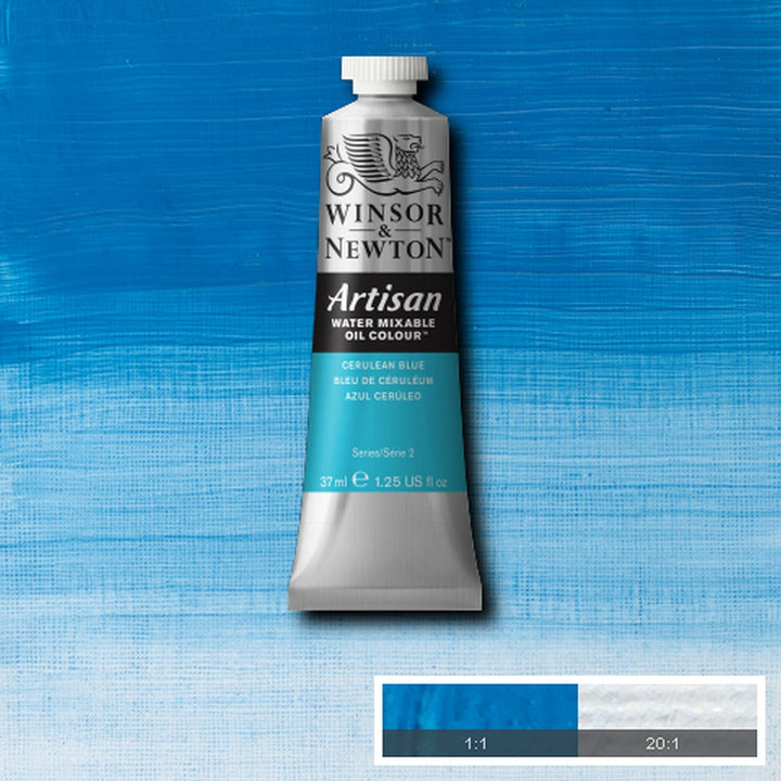 Winsor & Newton Artisan Water Mixable Oil Colour, 1.25-oz (37ml), Cerulean Blue 37-ml Tube