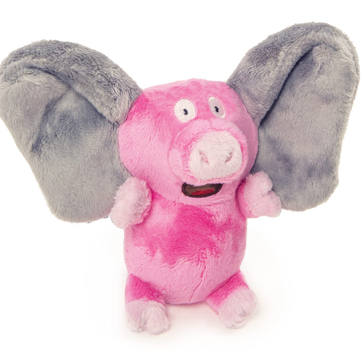 goDog Flips Pig-Elephant Silent Squeak Plush Dog Toy, Chew Guard Technology - Pink, Small Flips Pig Elephant (Pink)