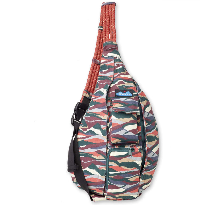 KAVU Original Rope Bag Sling Pack with Adjustable Rope Shoulder Strap Beach Doodle