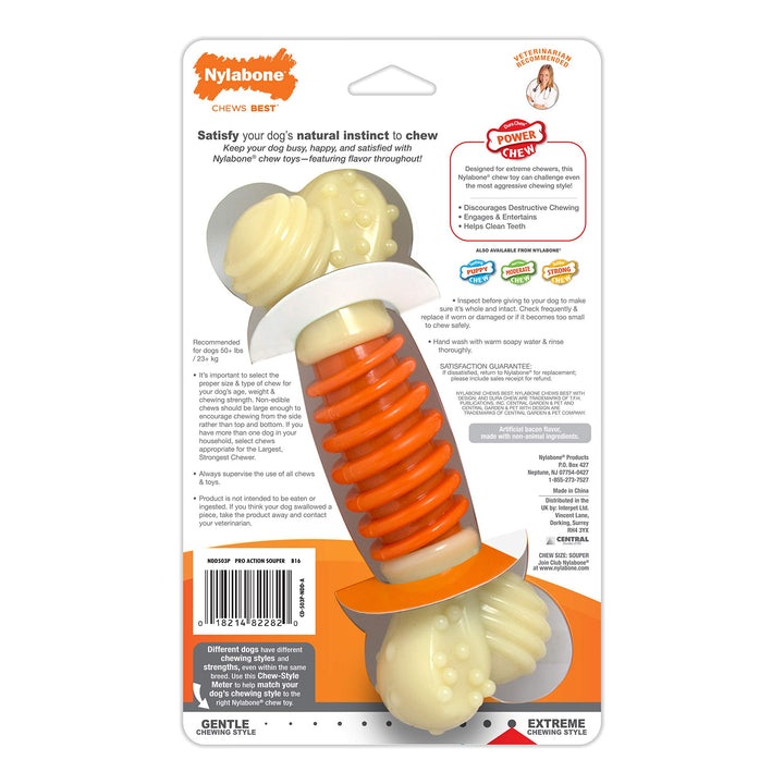 Nylabone PRO Action Dental Power Chew Durable Dog Toy Large - Up to 50 lbs. Large up to 50 lbs.