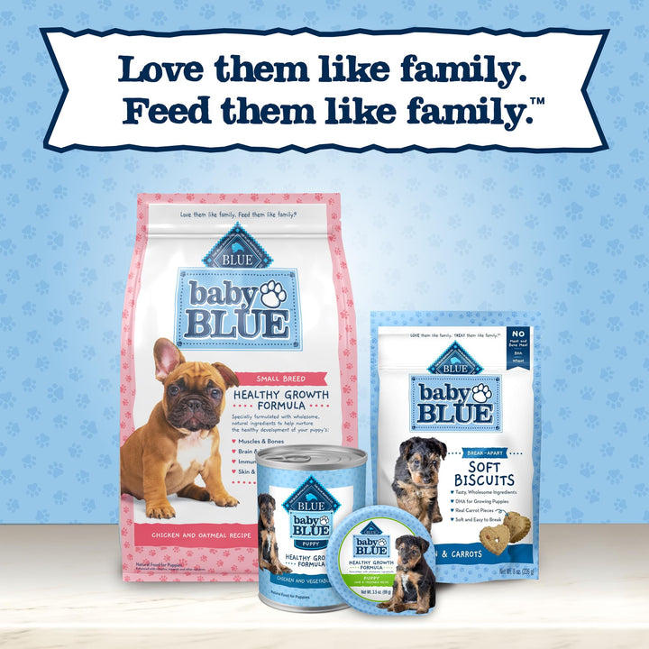 Blue Buffalo Baby BLUE Soft Biscuits with DHA, Natural Dog Treats for Puppies, Great for Training, with Chicken & Carrots, 8-oz. Bag 8 Ounce (Pack of 1)