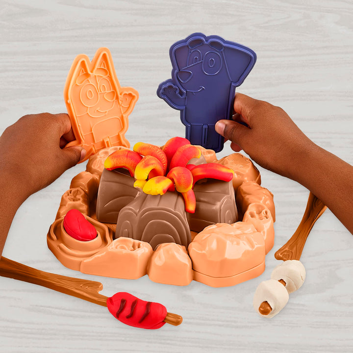 Play-Doh Bluey Goes Camping Playset with Campfire Themed Tools, Kids Arts and Crafts Toys for Girls and Boys 3 Years & Up