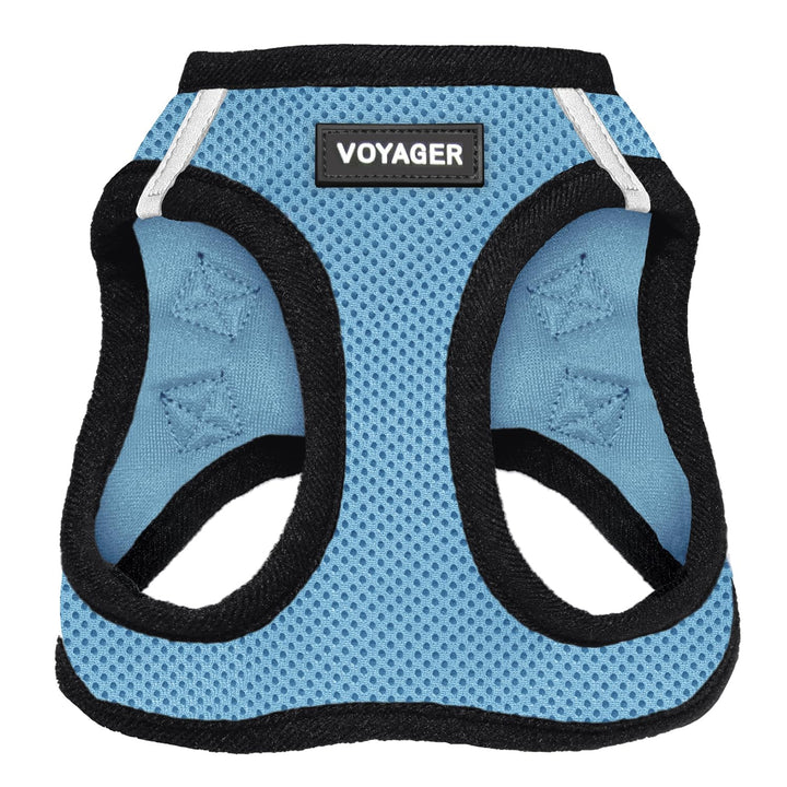 Voyager Step-In Air Dog Harness - All Weather Mesh Step in Vest Harness for Small and Medium Dogs by Best Pet Supplies - Baby Blue Base, M Harness (Baby Blue/Black Trim) M (Chest: 16 - 18")