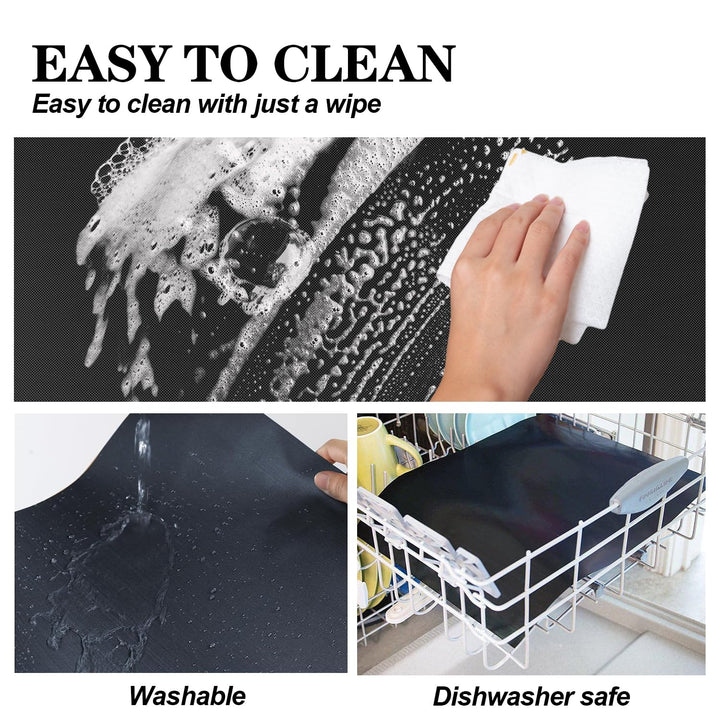 UBeesize 75inch roll Large Oven Liners for Bottom of Oven BPA and PFOA Free,Thick Heavy Duty Non Stick Teflon Oven Mats for Electric, Gas, Toaster，Convection, Microwave Ovens and Grills Black 75inch Roll Liner