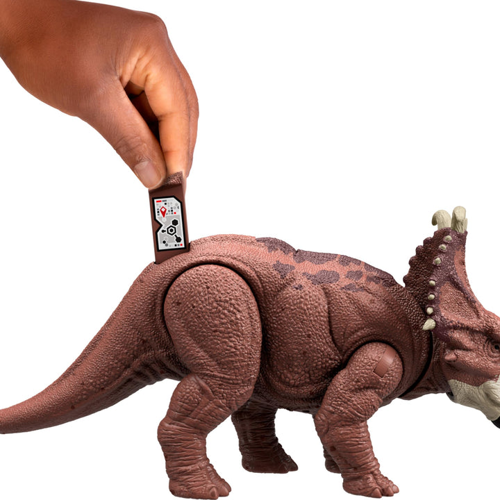 Mattel Jurassic World Wild Roar Pachyrhinosaurus Dinosaur Figure with Continuing Head Strike & Roar Sound, Posable Toy & Digital Play