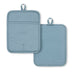 KitchenAid Ribbed Soft Silicone Pot Holder 2-Pack Set, Fog Blue, 7"x9" 7"x9" Holder Set