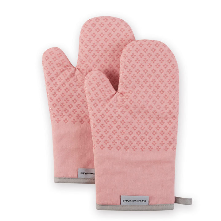 KitchenAid Asteroid Oven Mitt Set, Dried Rose 7"x12.5"