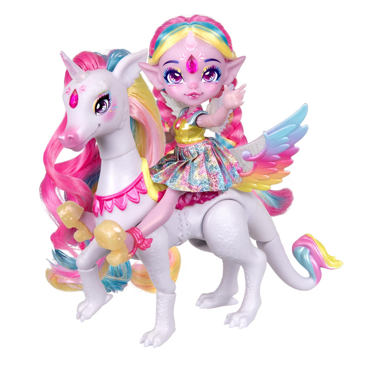 Magic Mixies Pixlings Shimmerverse Series, Create & Mix Potion to Reveal Unia The Unicorn Pixling & Rainbow Star The Pegacorn, This Beautiful 6.5" Pixling Doll Appears Inside The Potion Bottle