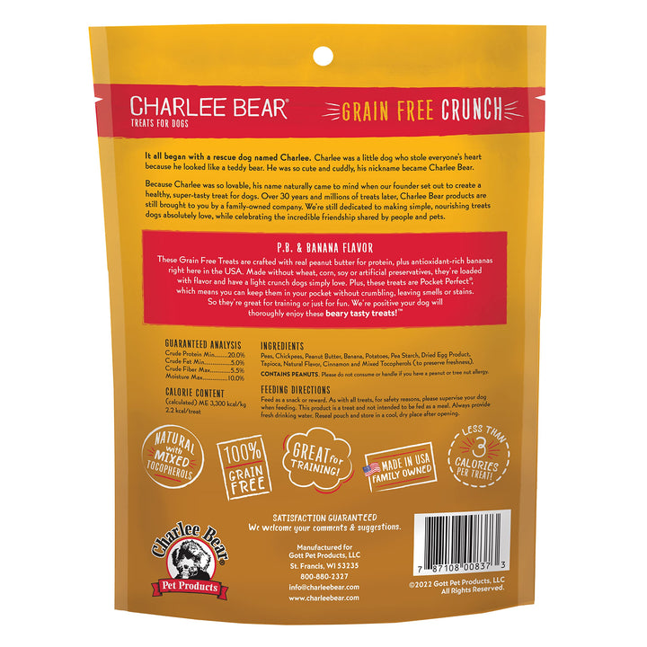 Charlee Bear Grain Free Crunch Dog Treats, Bacon & Blueberry Flavor, 8 oz 8 Ounce (Pack of 1)