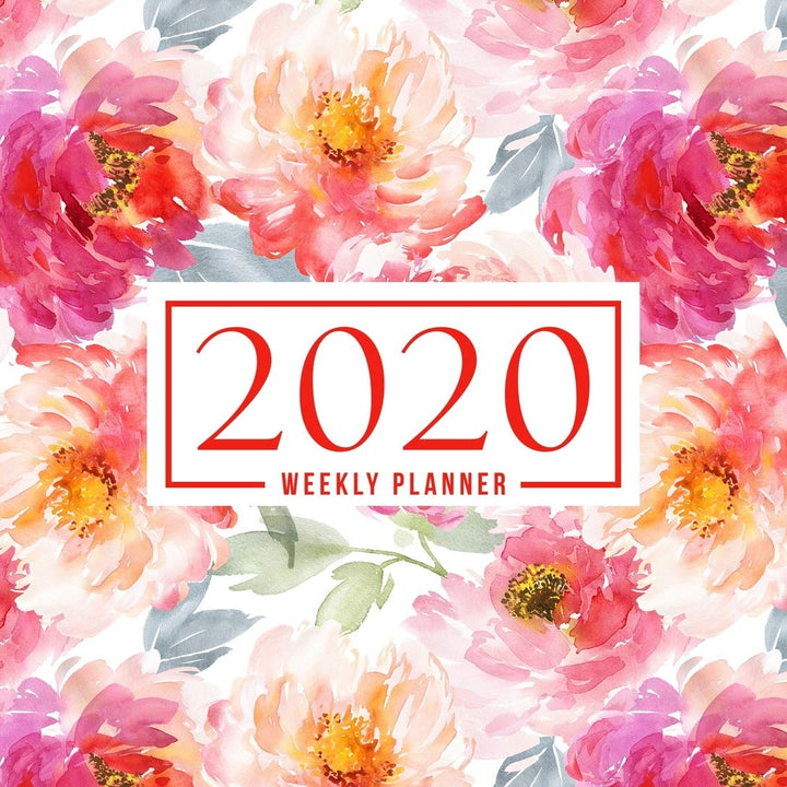 2020 Weekly Planner: Jan 1, 2020 to Dec 31, 2020: Monthly & Weekly View Planner & Organizer: Red Flowers on White: 978-1-7008-0322-1