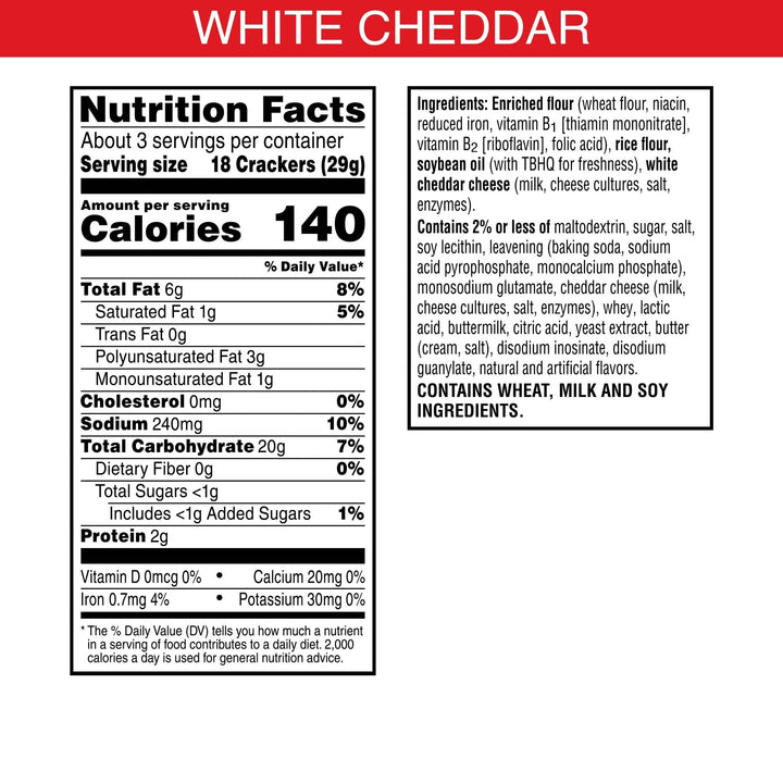 Cheez-It Grooves Crunchy Cheese Crackers, Snack Crackers, Lunch Snacks, Family Size, Sharp White Cheddar, 17oz Box (1 Box) 1.06 Pound (Pack of 1)