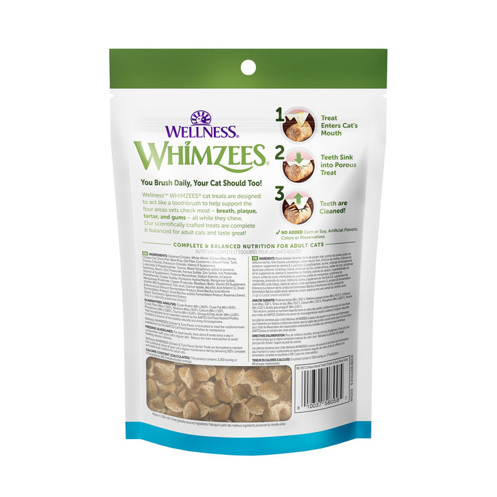 Whimzees Wellness Natural Cat Dental Treats, Chicken & Salmon Flavor, 2 Ounce 2 Ounce (Pack of 1)