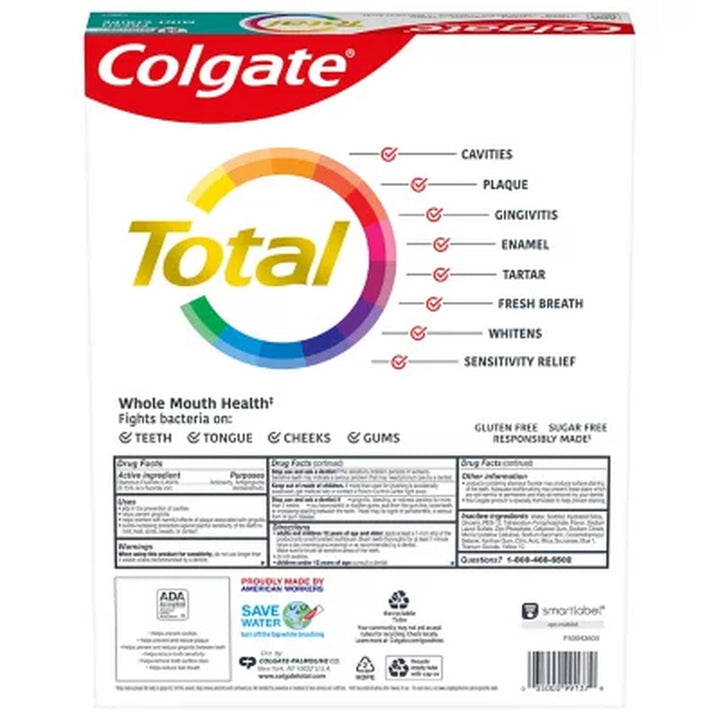 Colgate Total Gel Toothpaste, Fresh Mint Stripe, 6.0 Oz., 5 Pk.