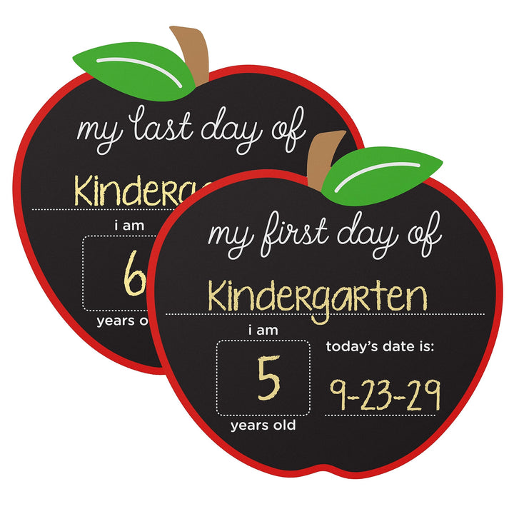 Pearhead First and Last Day of School Reversible Chalkboard, Reusable Photo Sharing Prop with Chalk, Celebrate School Memories and Milestones