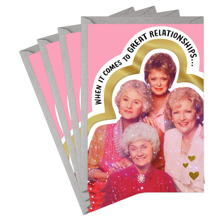 Hallmark Golden Girls Valentines Day Cards, Pack of 4 (Great Relationships) Galentines Day, Friendship Cards, All Occasion Cards