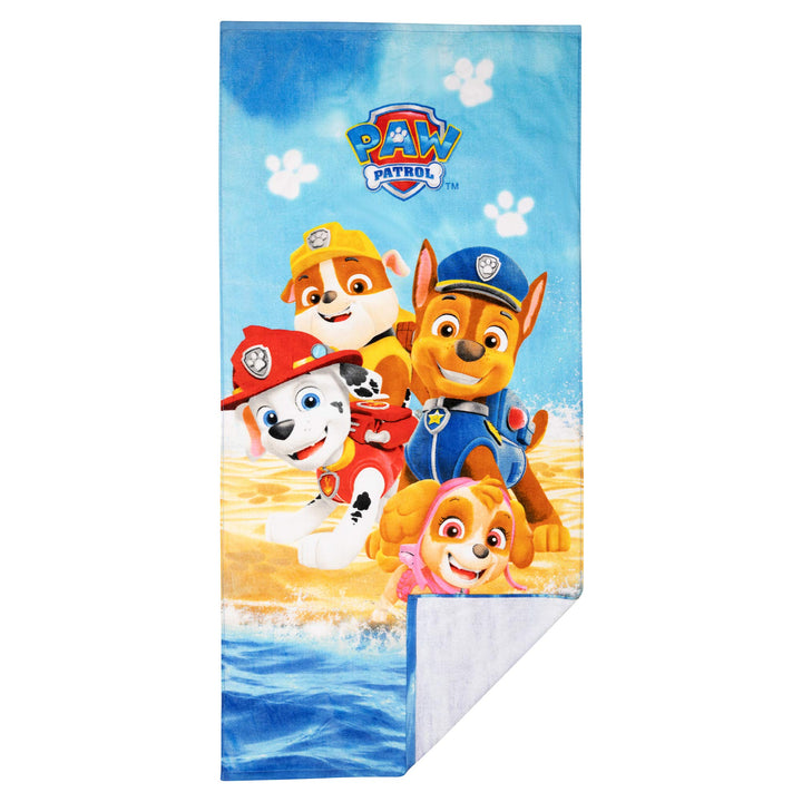 Franco Kids Super Soft Cotton Bath/Pool/Beach Towel, 58 in x 28 in, Paw Patrol Blue, Brown