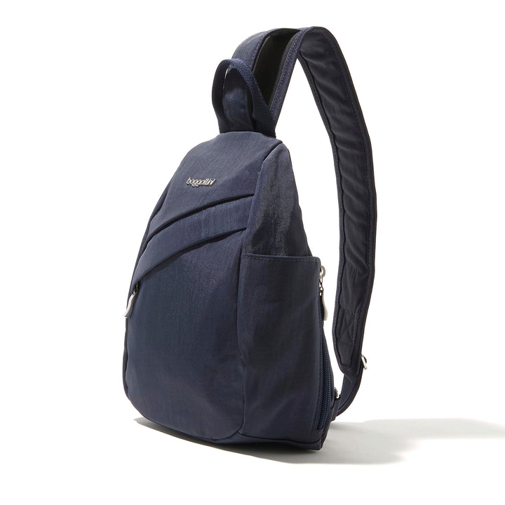 Baggallini Medium Sling Backpack - Lightweight Sling Bag with Convertible Adjustable Shoulder Strap One Size French Navy