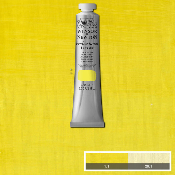 Winsor & Newton Professional Acrylic Paint, 200ml (6.75-oz) Tube, Lemon Yellow 6.75-oz Tube