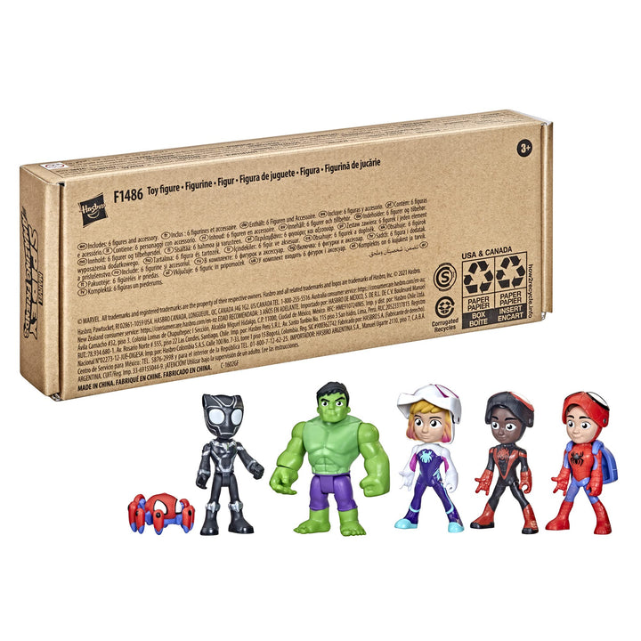 Spidey and His Amazing Friends Marvel Hero Reveal Multipack with Mask-Flip Feature, 4-Inch Action Figure Toys, Kids 3+ ( Exclusive) Heroes Multipack